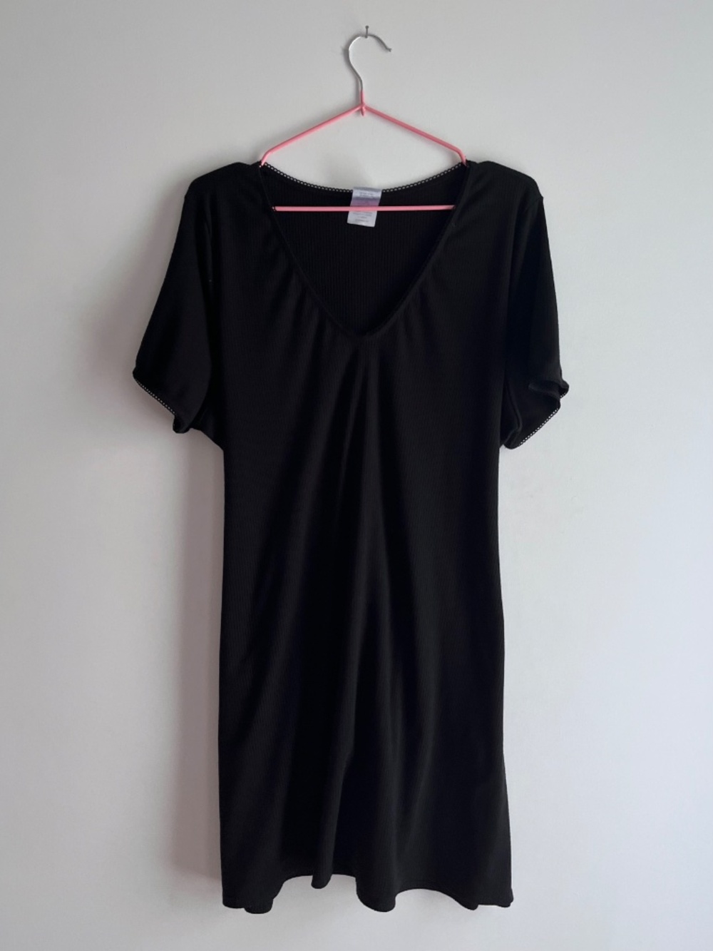 Made in Canada - 90s style tie-back tee dress in black - Size 2XL
